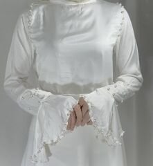 Beyaz İncili Gömlek