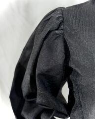 Siyah Balon Kol Gömlek