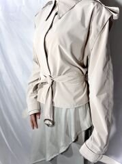 Kısa Krem Trençkot