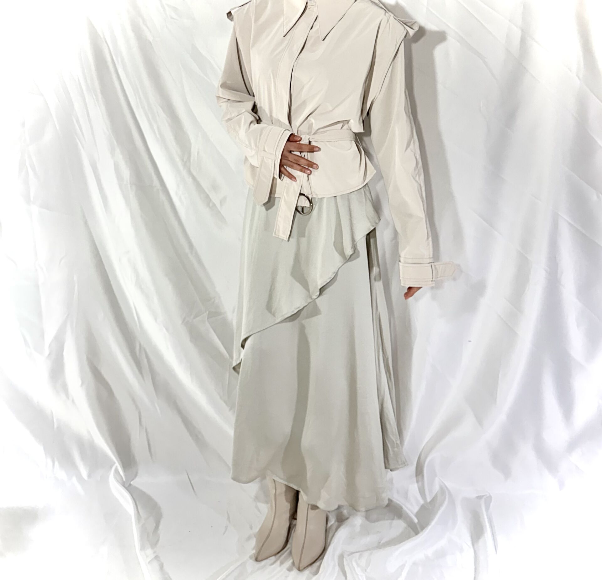 Kısa Krem Trençkot